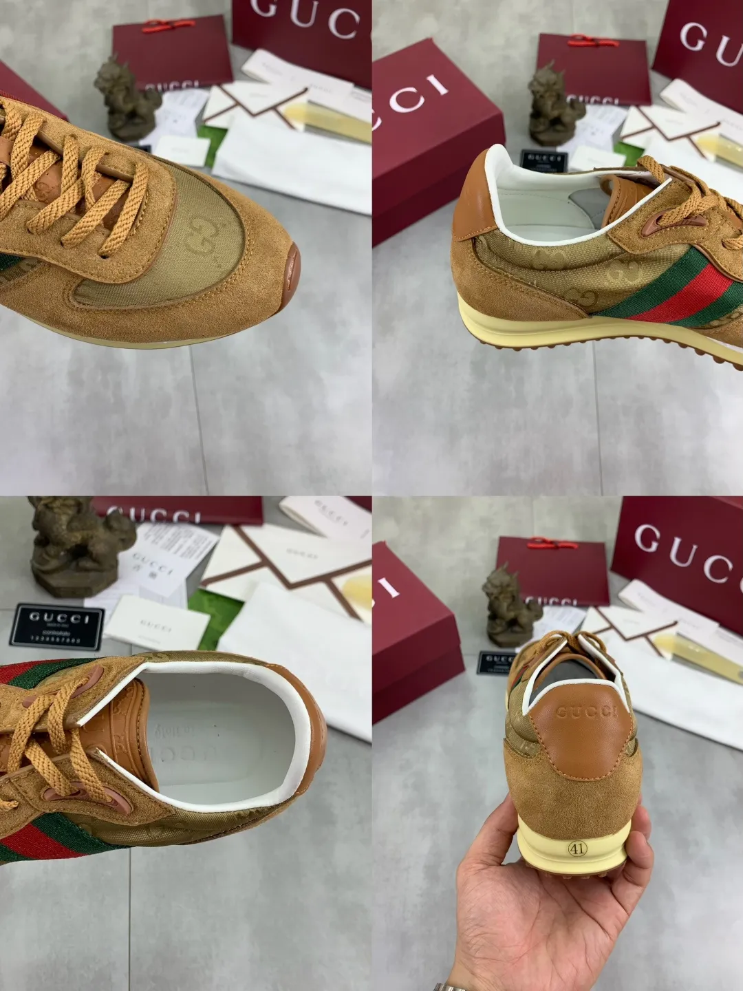 Men's shoes 💰P640 New Gucci Gucci Top version Latest catwalk style Re-Motion series Thick-soled casual sports shoes Original purchase and development ▪️Fabric: Original custom imported first-layer cowhide ▪️Sole: Original molded TPU material ▪️Sole thickness: 3.5CM ▪️Size: Men 39-45 Color: 8️⃣ colors available, boutique packaging